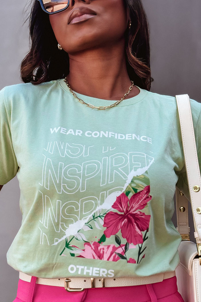 T-Shirt Wear confidence DTF - Verde chá