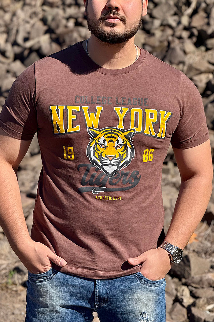 Max Tee Unissex College league New York tigers - Café