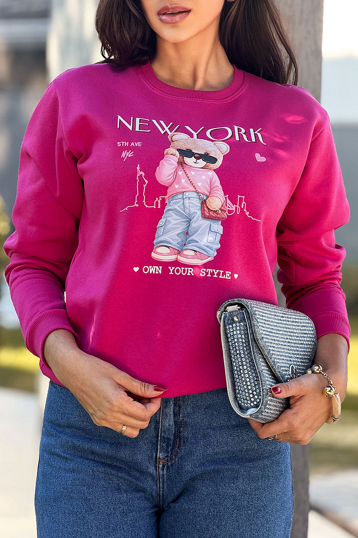 Moletom Gola Careca New York Own Your Style DTF - Pink