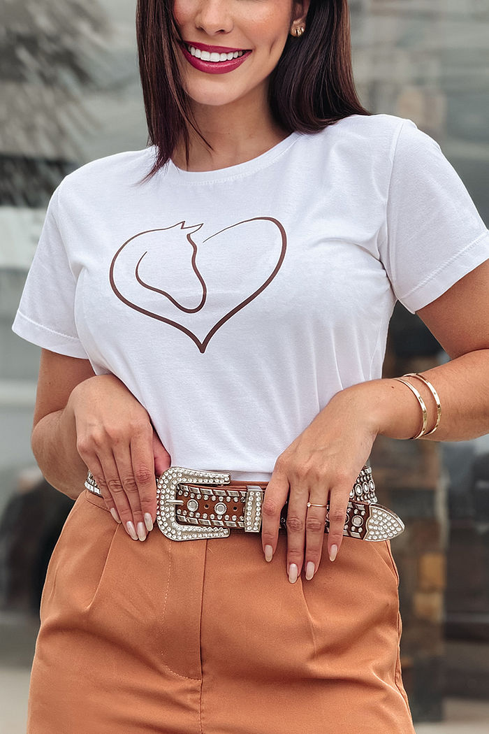 T-Shirt Love Horse - Neve