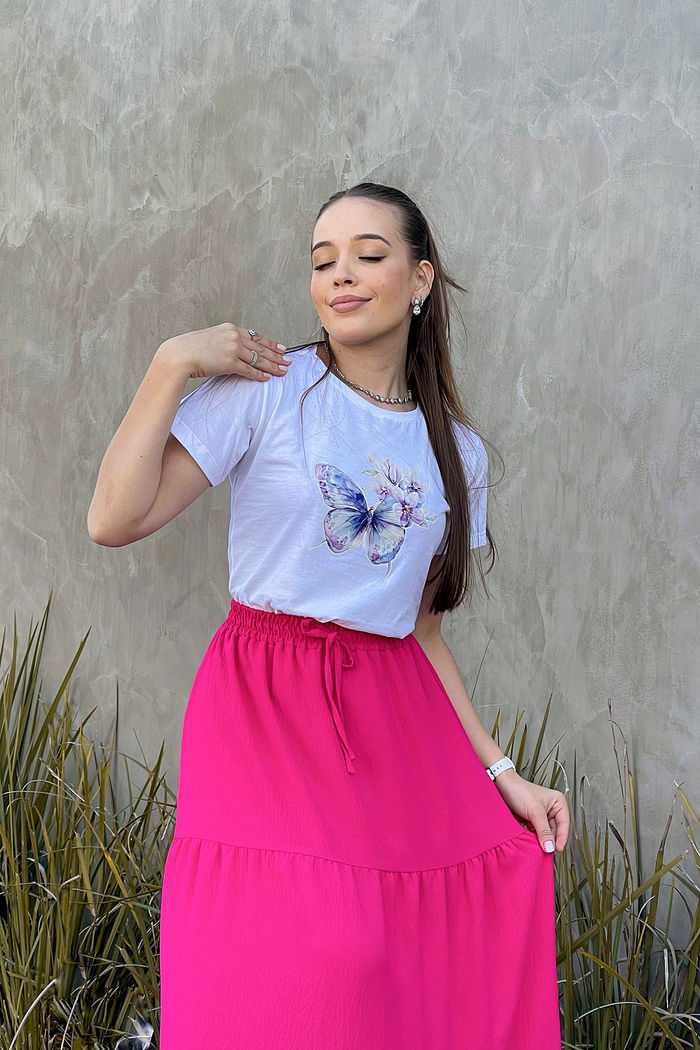 T-Shirt Asa Serena Borboleta DTF - Neve