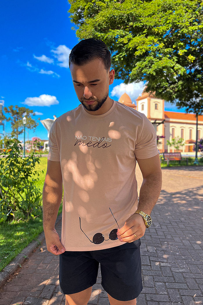 Max Tee Unissex Não Tenhais medo DTF - Bege