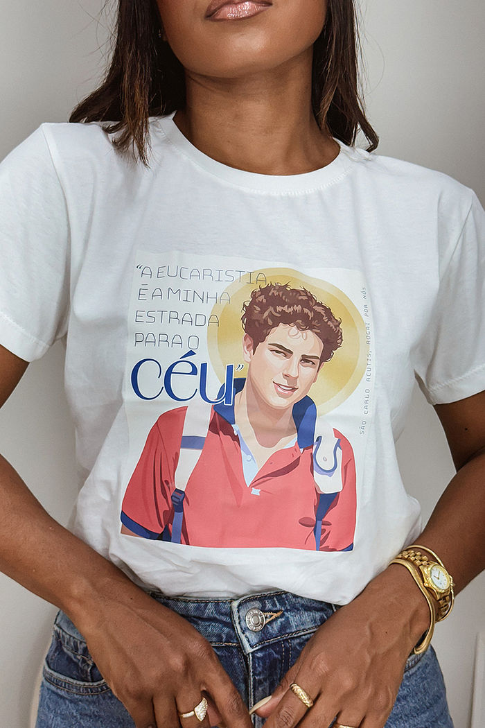 T-Shirt Carlo Acutis DTF - Neve