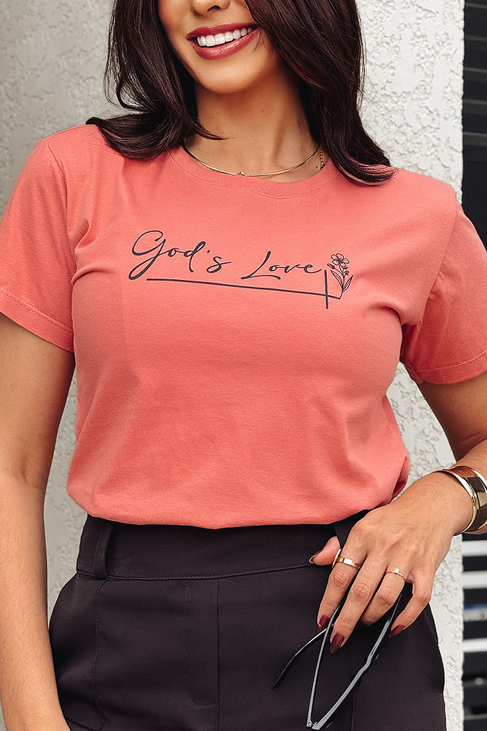 T-Shirt God's love - Abóbora