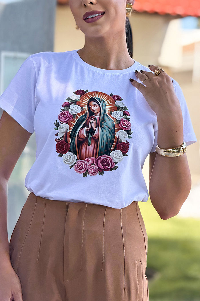 T-Shirt Nossa Senhora de Guadalupe DTF - Neve