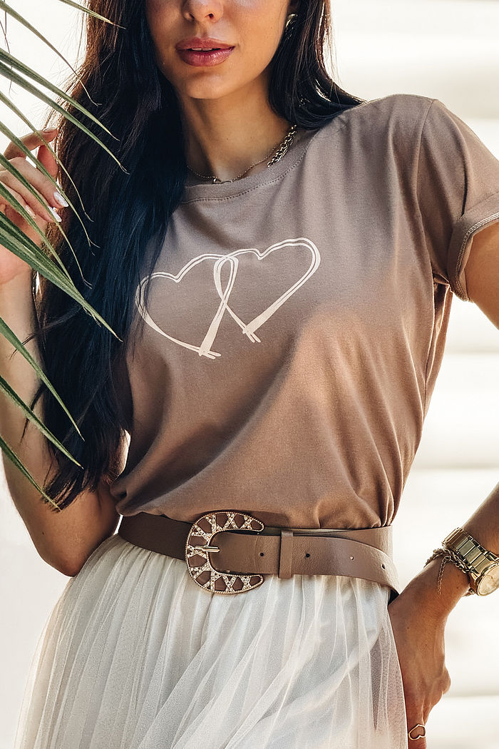 T-Shirt Dois corações minimalista - Nescau