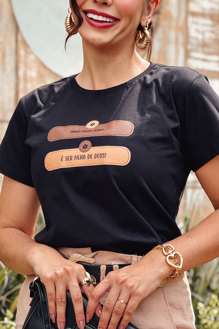 T-Shirt Minha maior honra - Preto