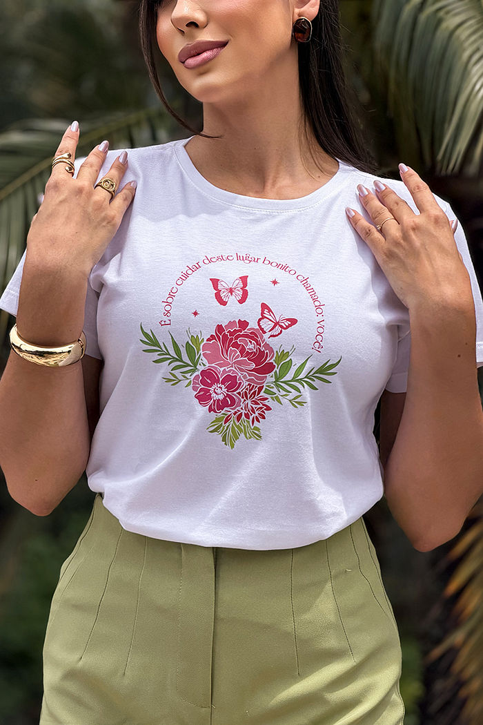 T-Shirt É sobre cuidar deste lugar DTF - Neve