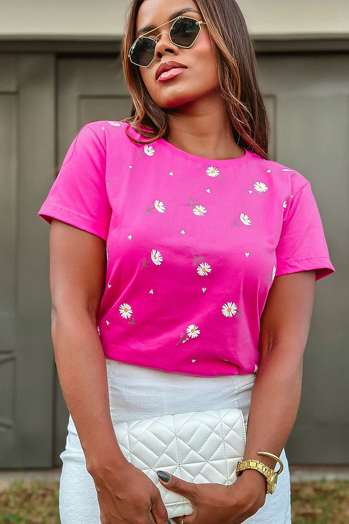 T-Shirt Margaridas Poá - Pitaia