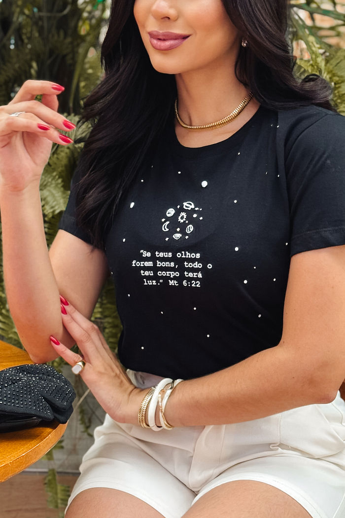 T-Shirt Se teus olhos forem bons - Preto