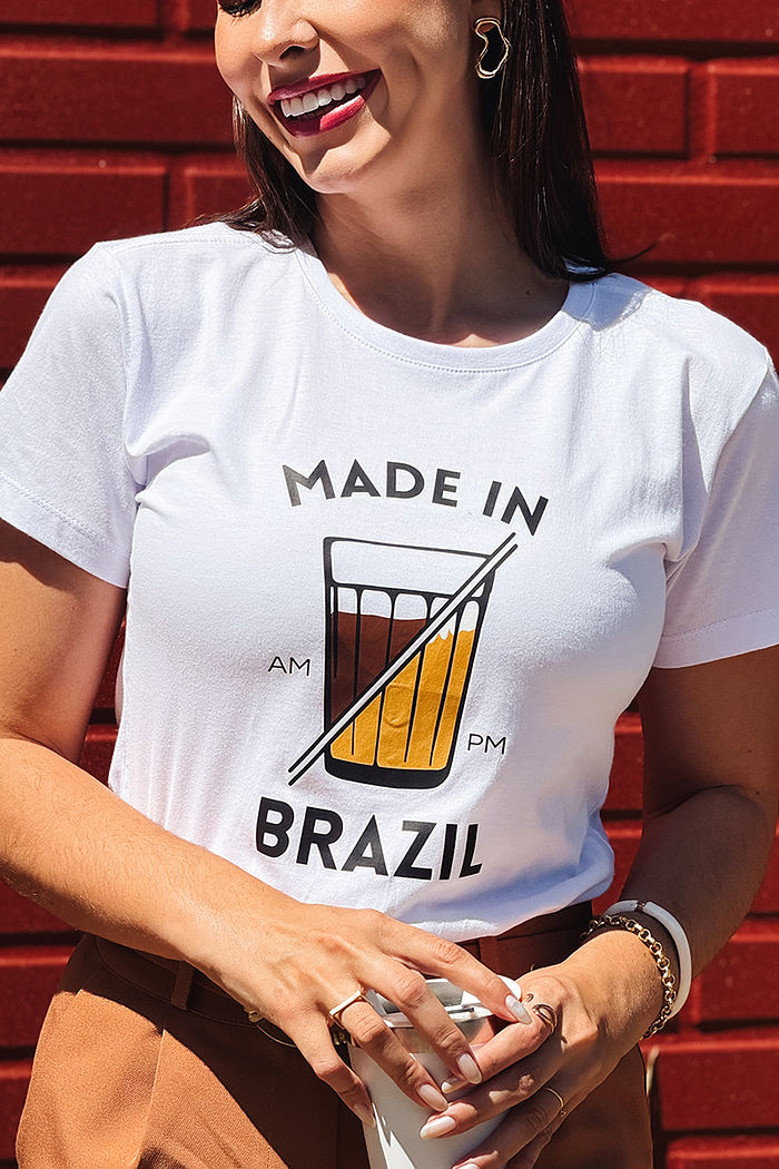 T-Shirt Made in Brazil DTF - Branco