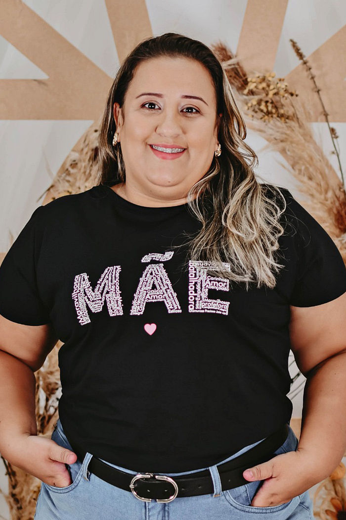 T-Shirt Mãe DTF - Preto