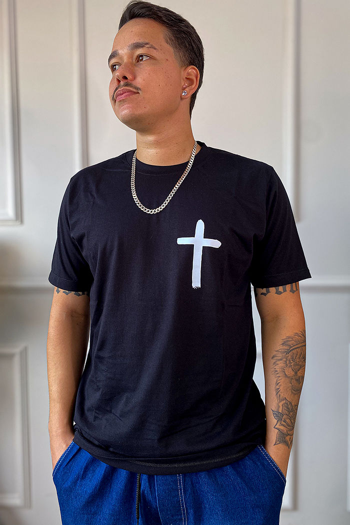 Max Tee Oração Pai Nosso DTF - Preto