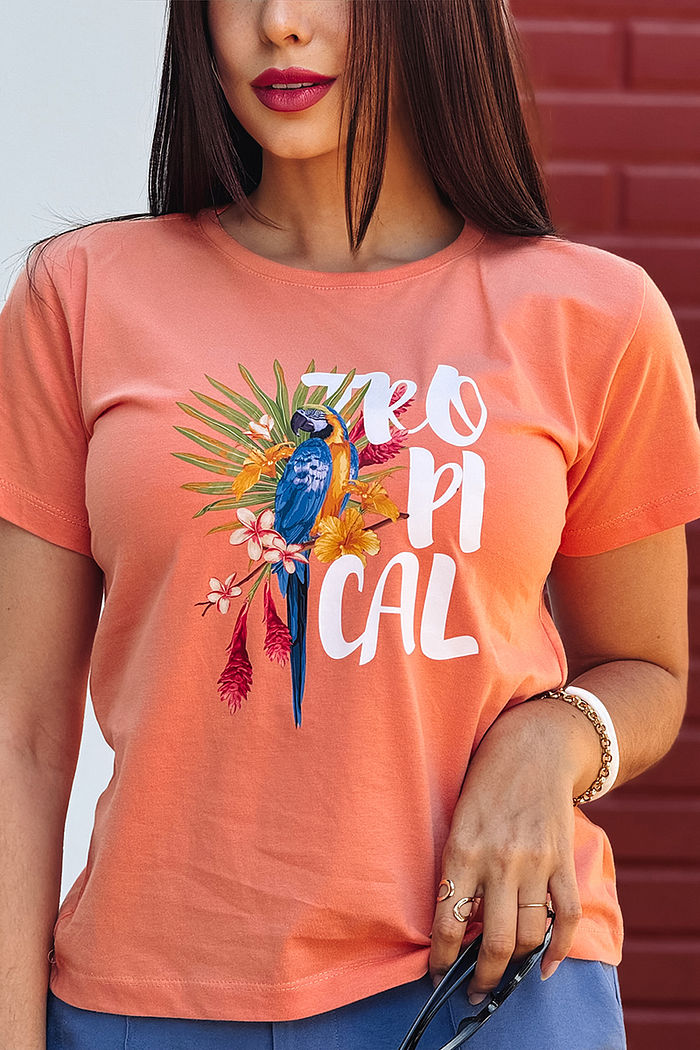 T-Shirt Tropical DTF - Living Coral