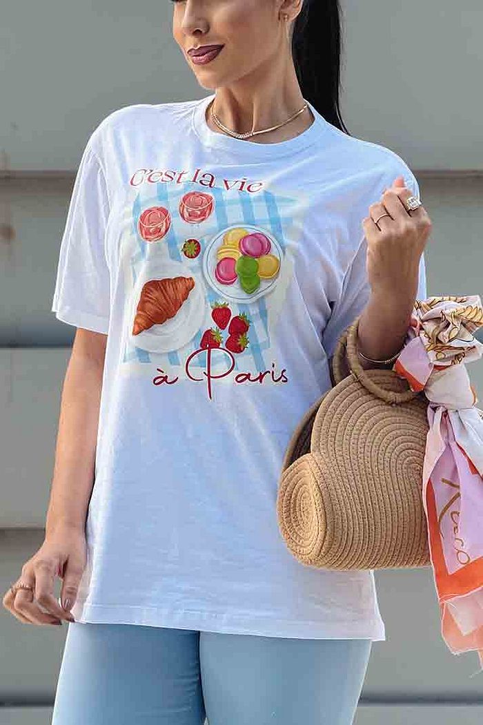 Max Tee Unissex C'Est La vie á Paris - DTF - Neve