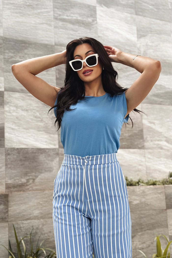 Muscle Tee Básica Azul Jeans