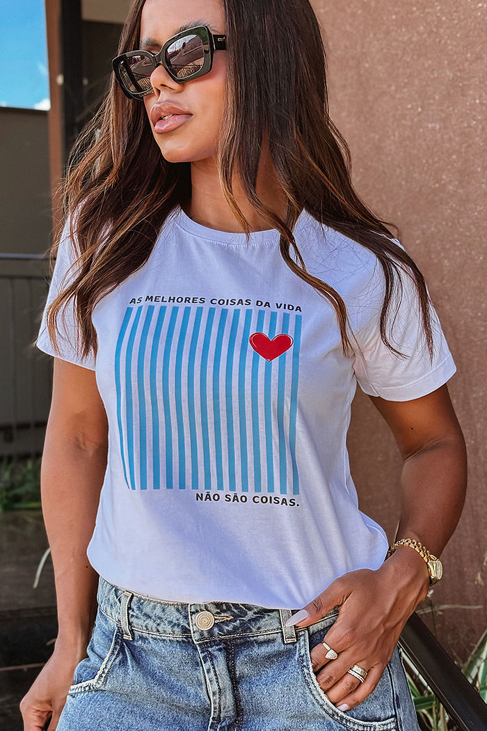 T-Shirt As melhores coisas da vida DTF - Branco