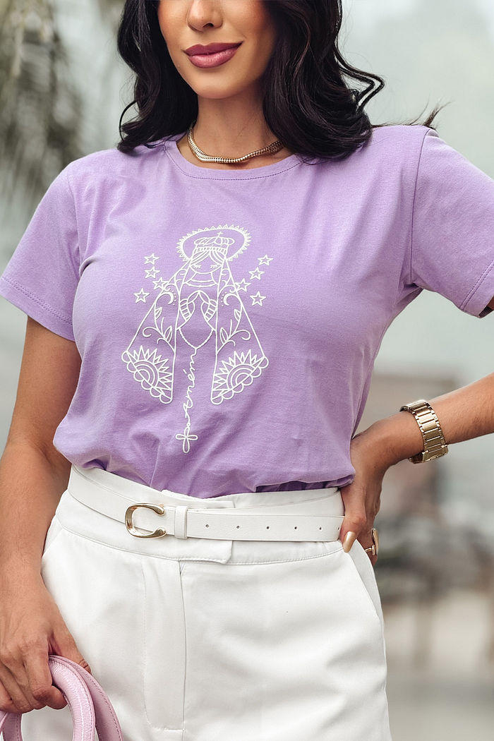 T-Shirt Nossa Senhora AR - Lavanda