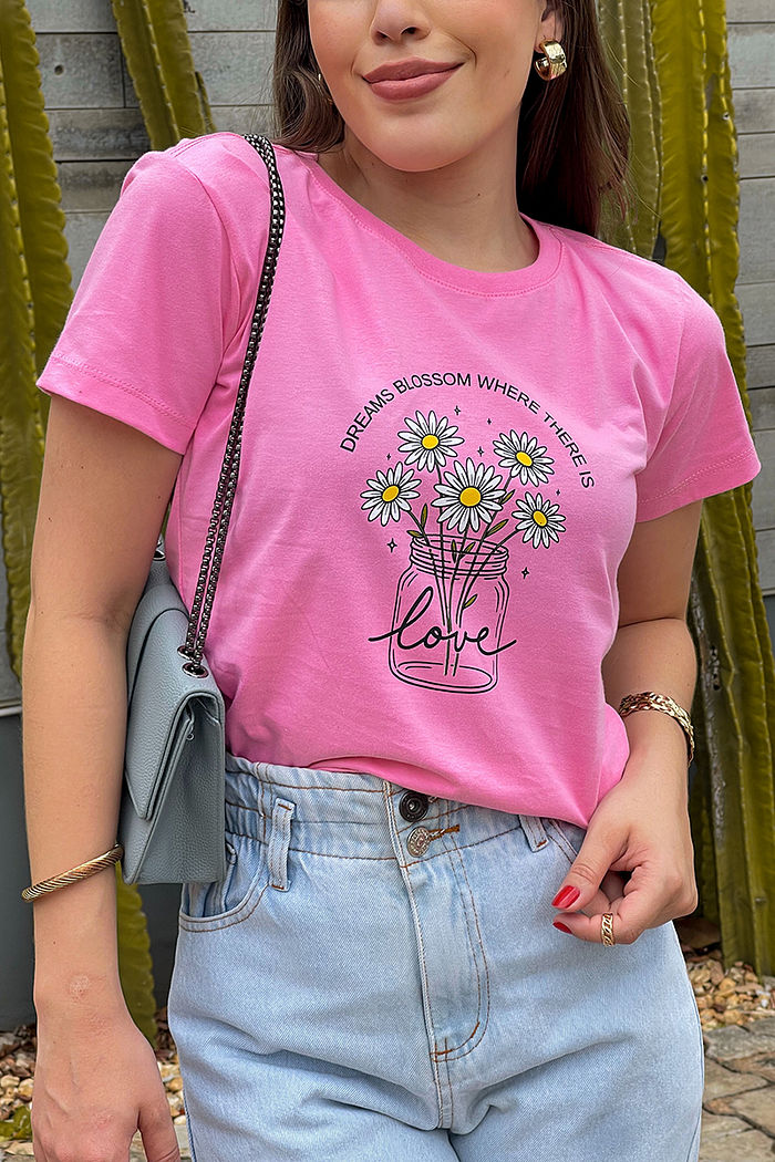 T-Shirt Dreams Blossom - Rosa Chiclete