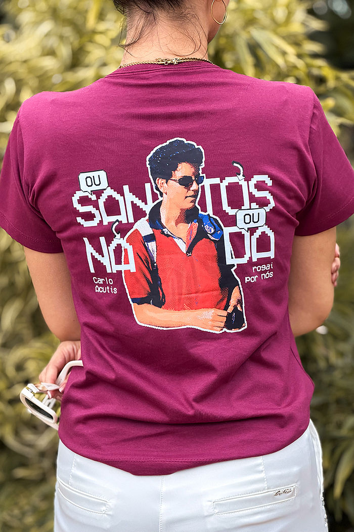T-Shirt Ou Santos ou nada DTF - Açaí