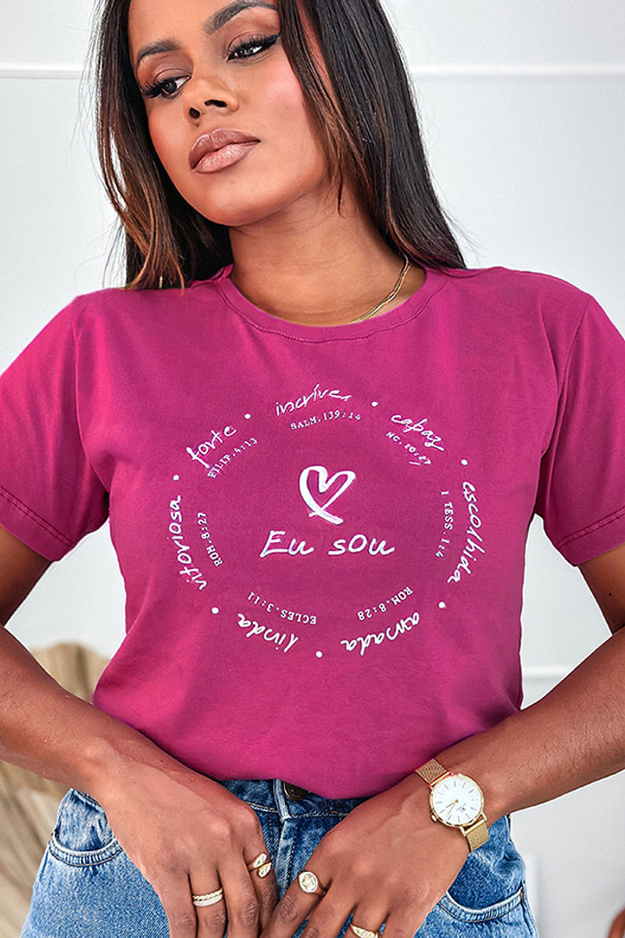 T-Shirt Eu sou AR - Fúcsia