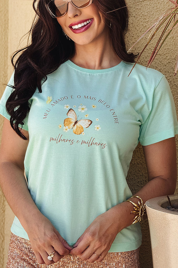 T-Shirt Meu amado é o mais belo DTF - Verde Claro