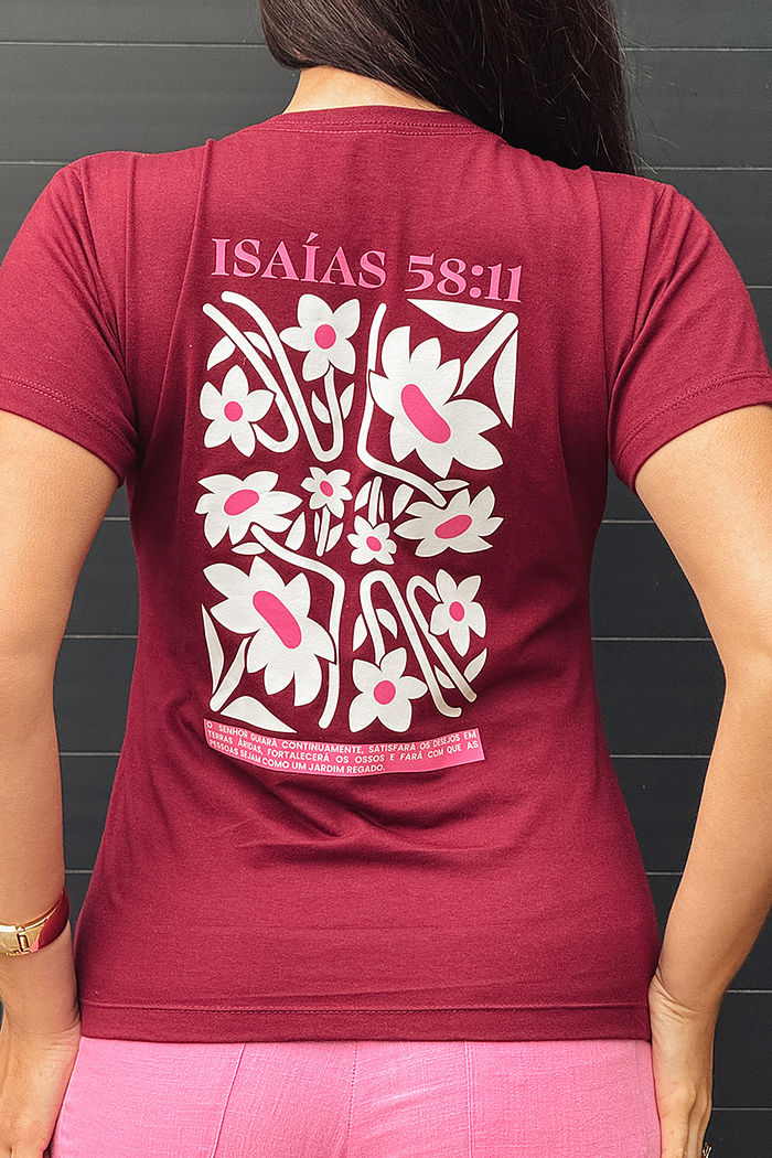 T-Shirt Isaías 58:11 DTF - Borgonha