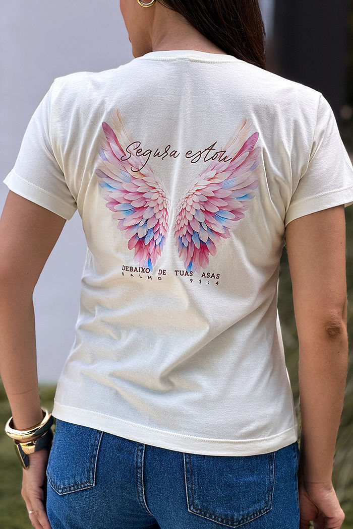 T-Shirt Segura estou SL 91:4 DTF - Neve.