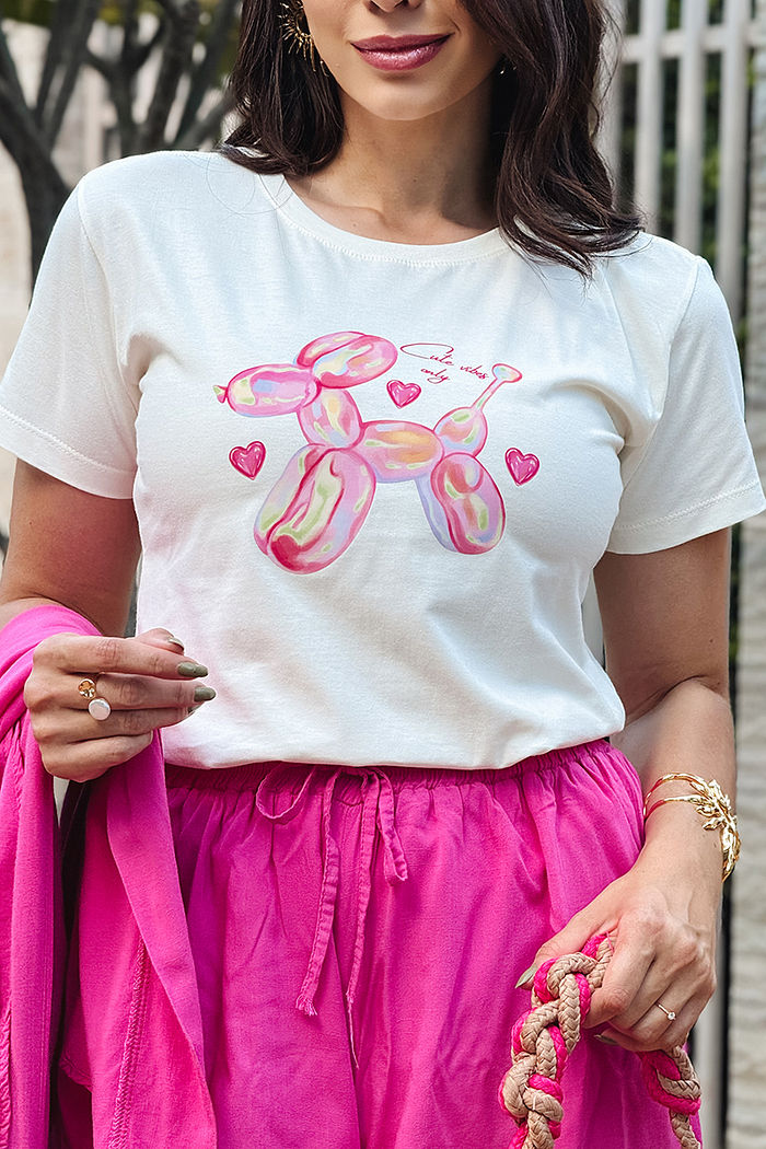 T-Shirt Cute vibes only DTF - Off