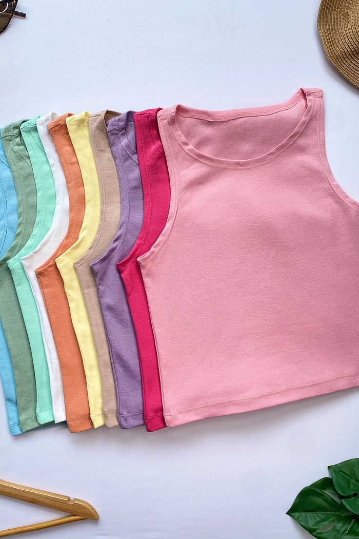 COMBO - 04 Regatas em Ribana com cores variadas!