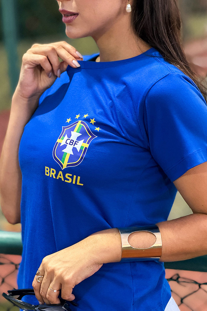 T-Shirt Brasão DTF - Azul Especial