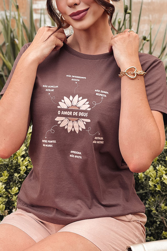 T-Shirt O amor de Deus - Café