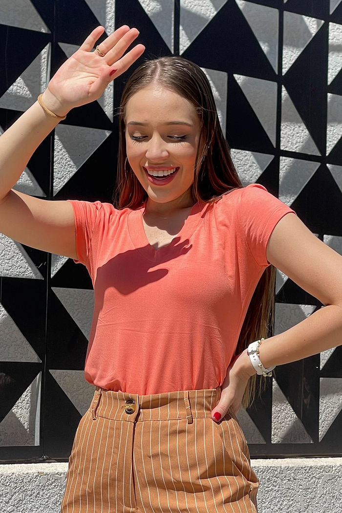 Blusa Baby Look Gola V Acerola