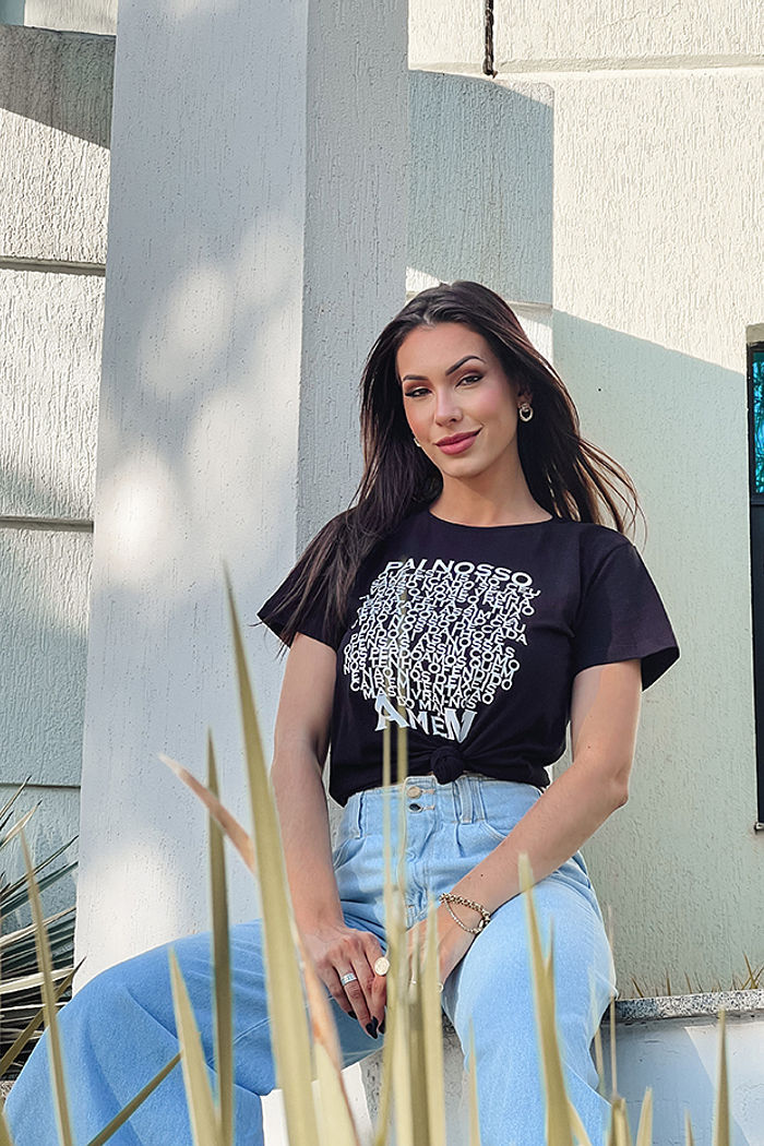 T-Shirt Pai Nosso - Preto