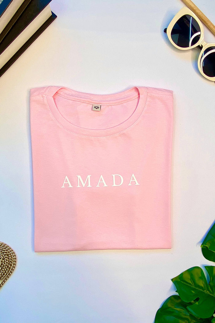 T-Shirt Amada AR - Rosa bebê