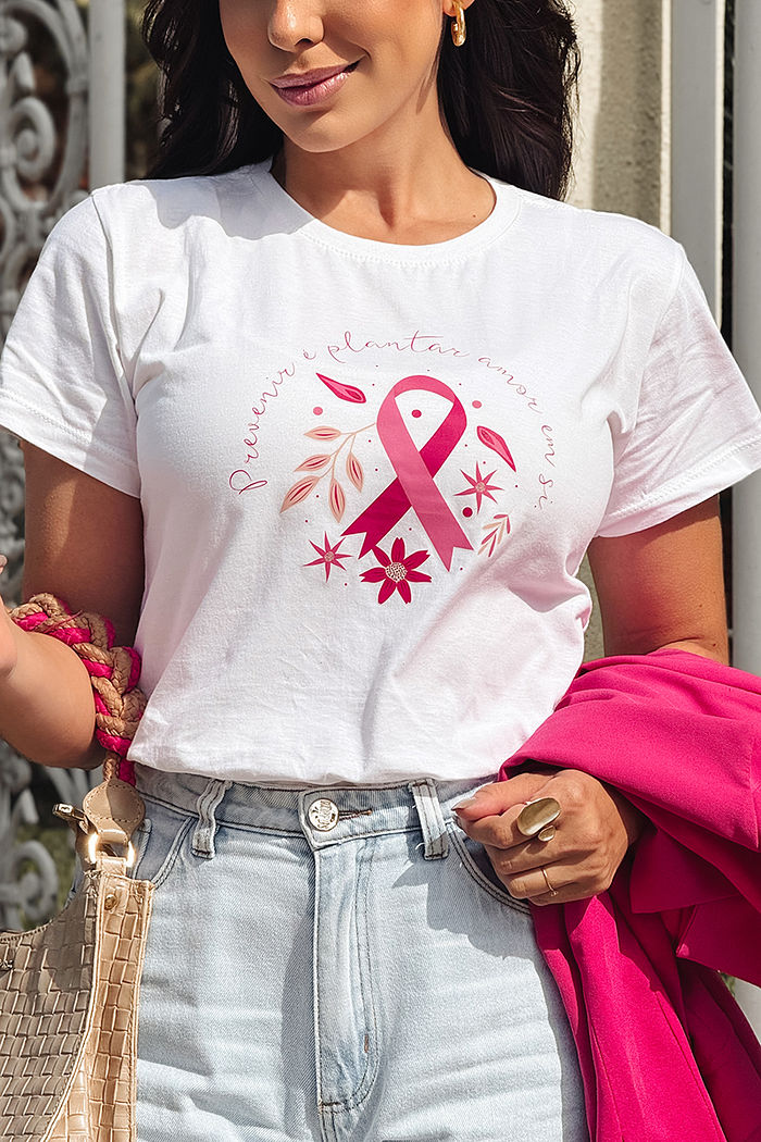 T-Shirt Prevenir é plantar amor em si DTF - Neve