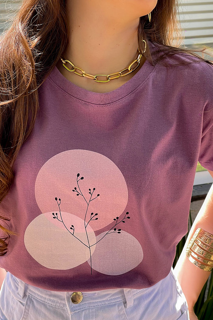 T-Shirt Galho Minimalista - Alfazema