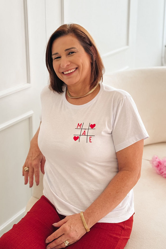 T-Shirt Mãe - Jogo da velha - Branco