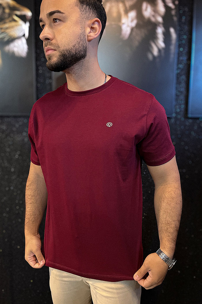 Max Tee Logo algodão no peito - Borgonha
