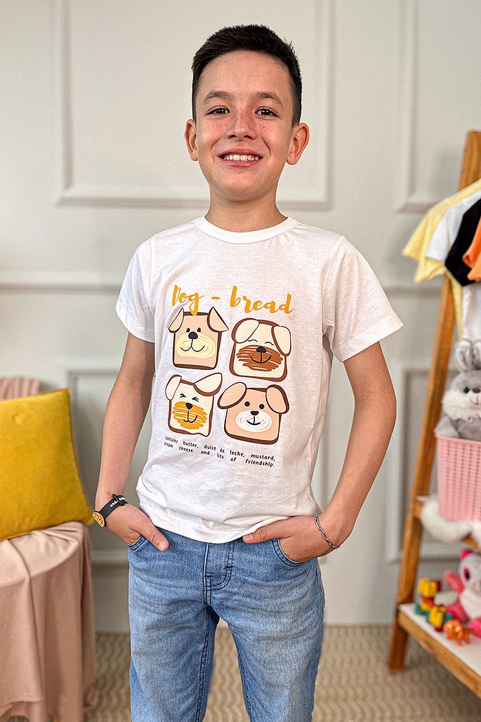 T-Shirt Infantil Dog Bread DTF - Neve