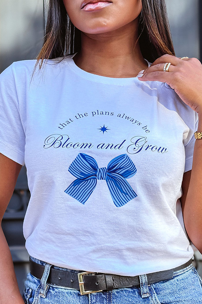 T-Shirt Bloom and grow DTF - Branco