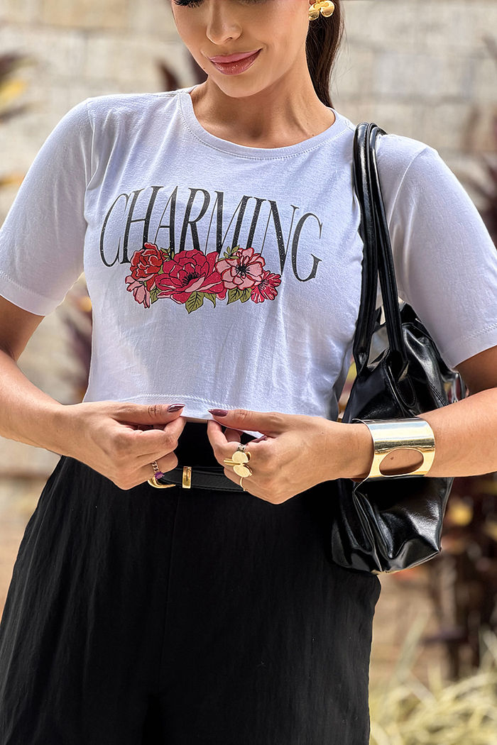 Cropped soltinho Emily Charming DTF - Neve