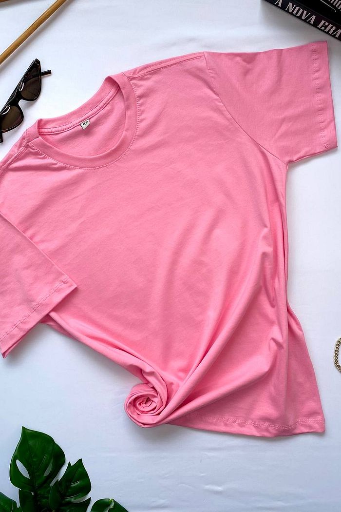 Max Tee Unissex Básica Rosa Chiclete