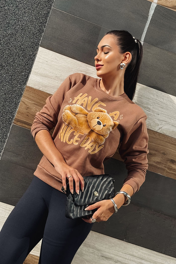 Moletom Gola Careca Have a nice day - DTF - Mocha Mousse