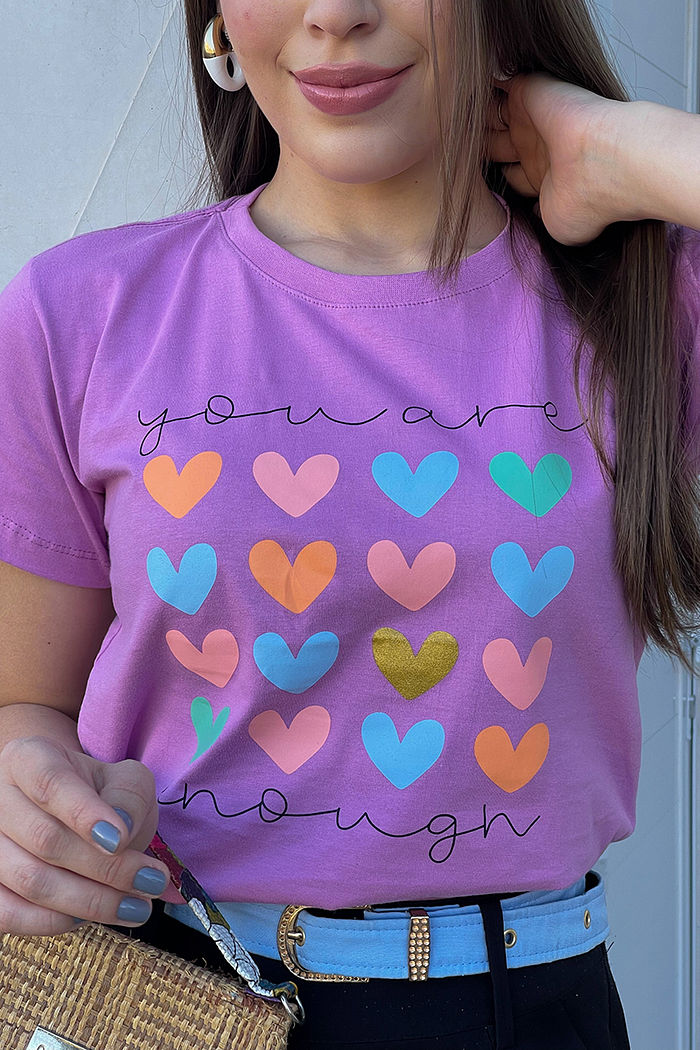 T-Shirt You are enough -  Violeta claro