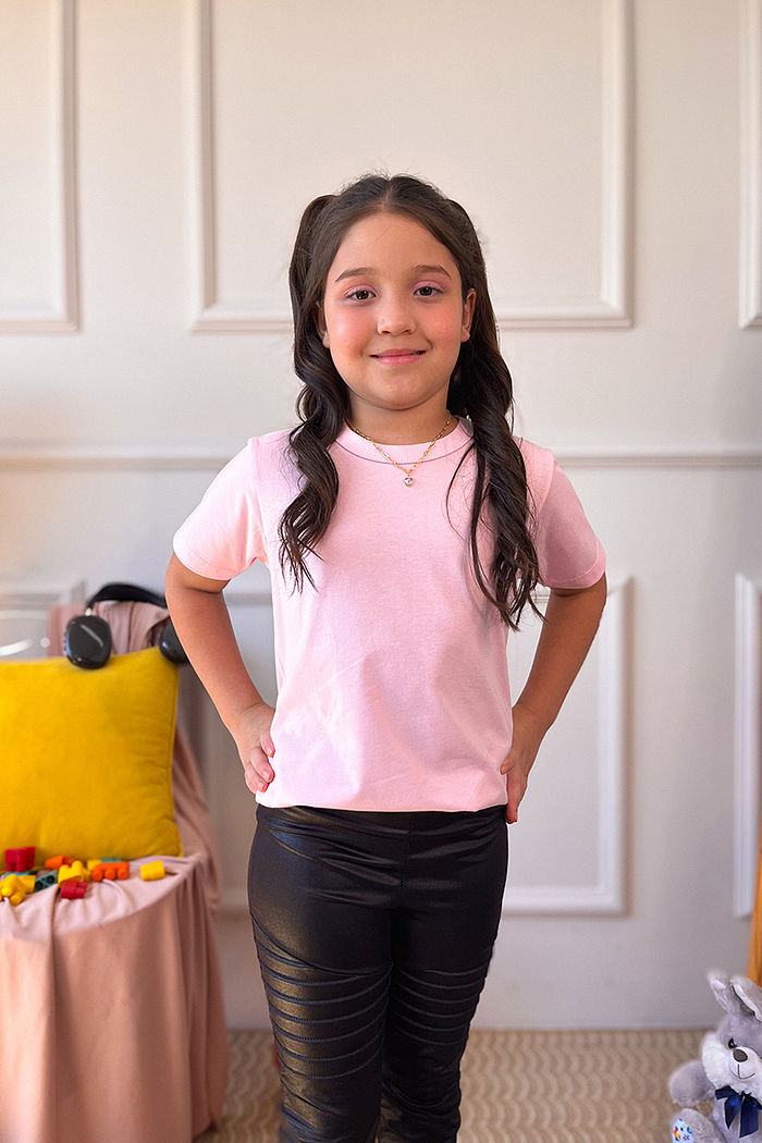 T-Shirt Infantil Básica Rosa bebê