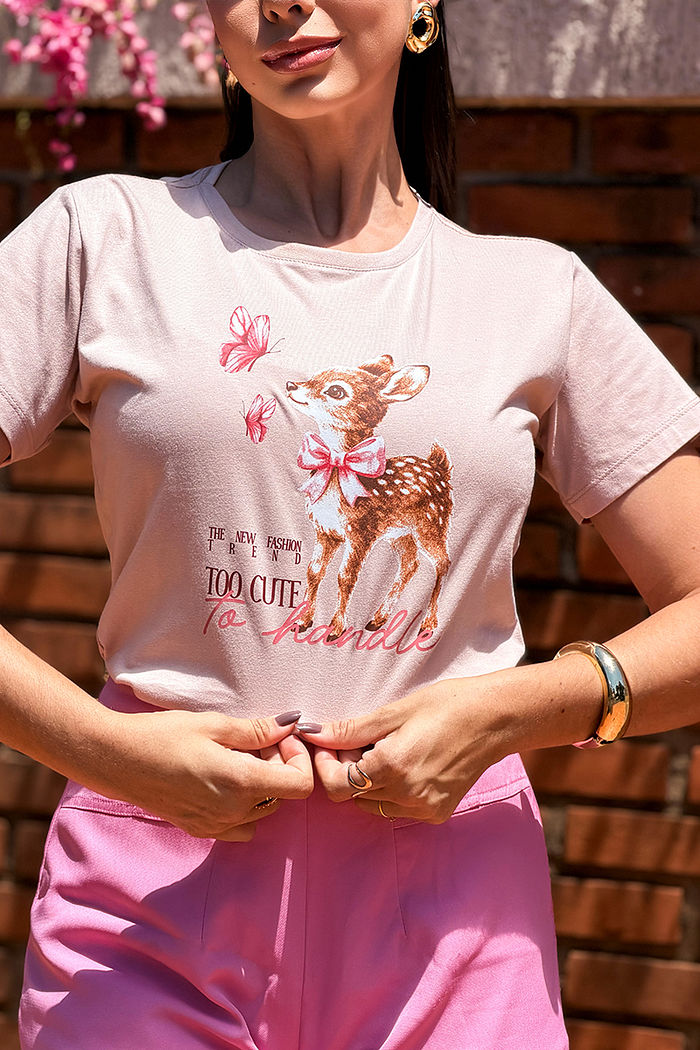 T-Shirt Bambi - The new fashion trend DTF - Bege
