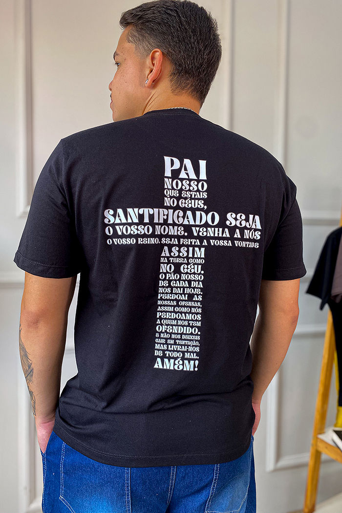 Max Tee Oração Pai Nosso DTF - Preto