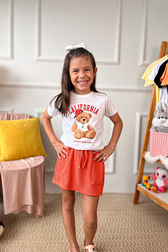 T-Shirt Infantil California urso DTF - Neve