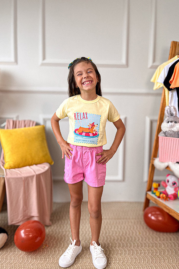 T-Shirt Infantil Relax DTF - Manteiga